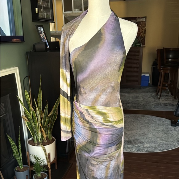 New Elegant One-Shoulder Multicolor ASOS Dress - Picture 9 of 10